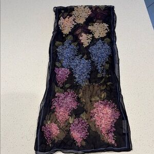 Halston Heritage Sheer Floral Scarf in Pink and Black